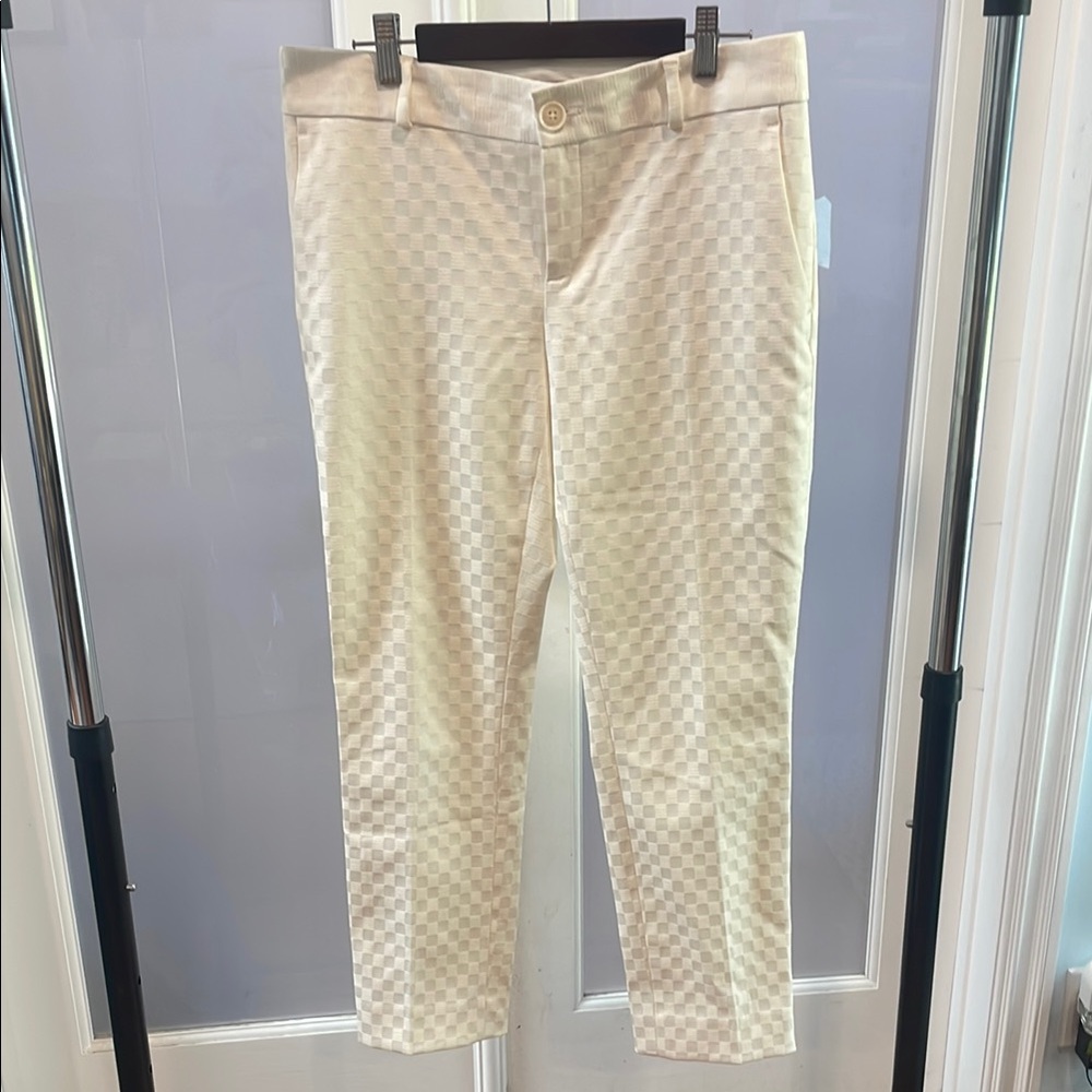 Women’s Cream Checkered Pants